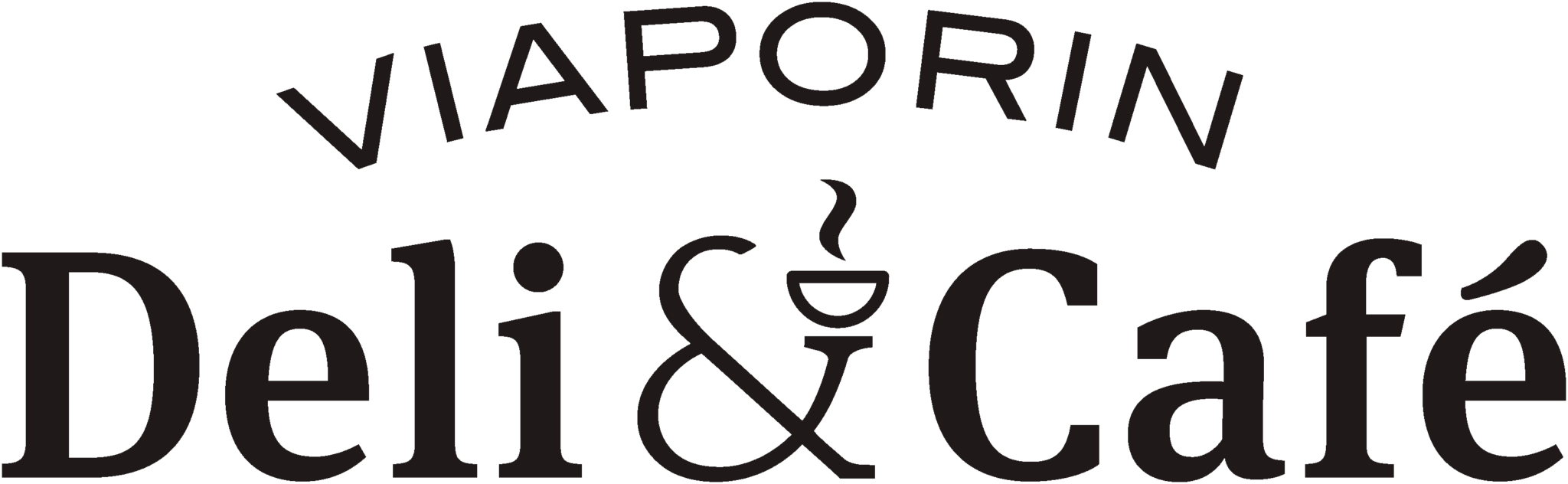 Viaporin deli cafe logo black